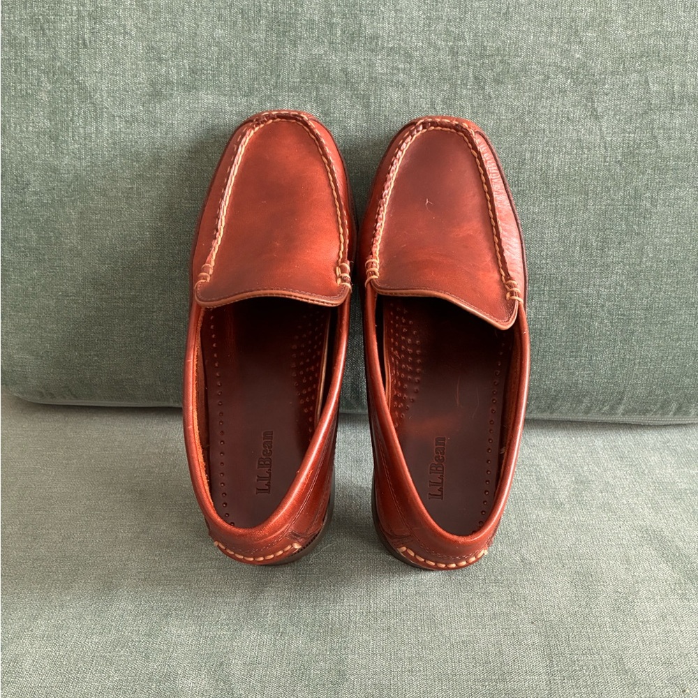 L.L. Bean Men's Tan Leather Slip-On Loafers
